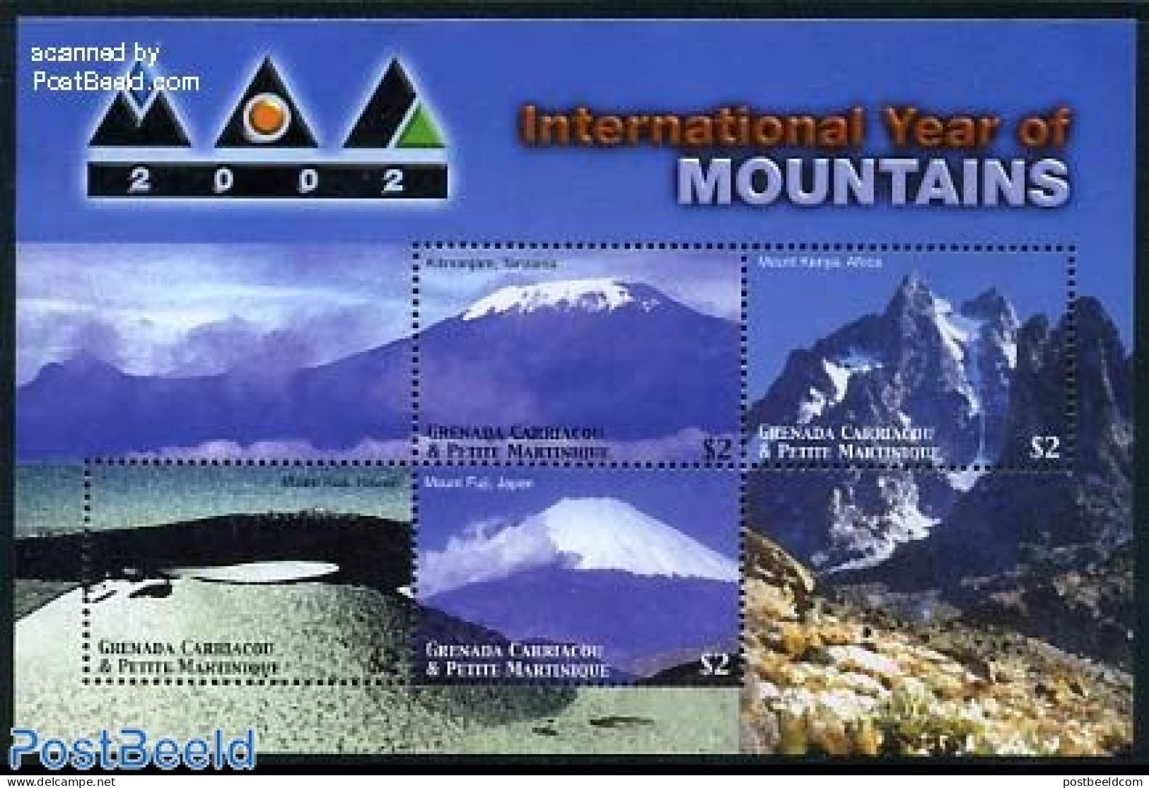 Grenada Grenadines 2002 Int. Mountain Year 4v M/s, Mint NH, Sport - Mountains & Mountain Climbing - Climbing