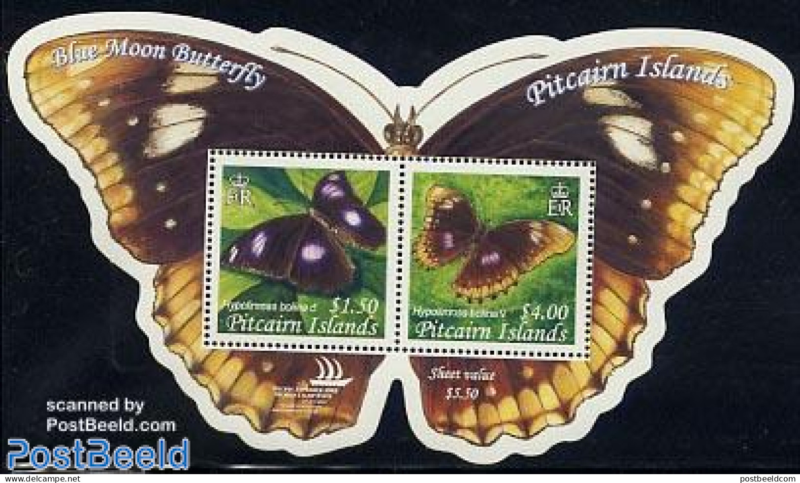 Pitcairn Islands 2005 Butterflies S/s, Mint NH, Nature - Butterflies - Sonstige & Ohne Zuordnung