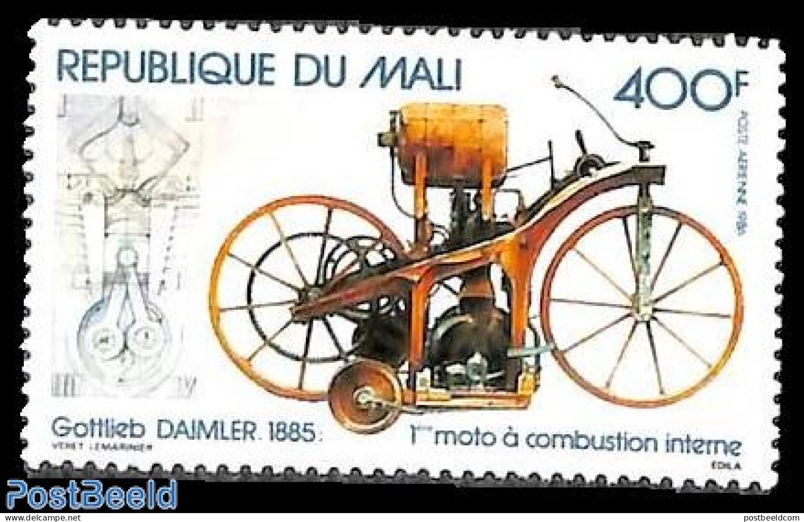 Mali 1986 Daimler Motor 1v, Mint NH, Transport - Motorcycles - Motos