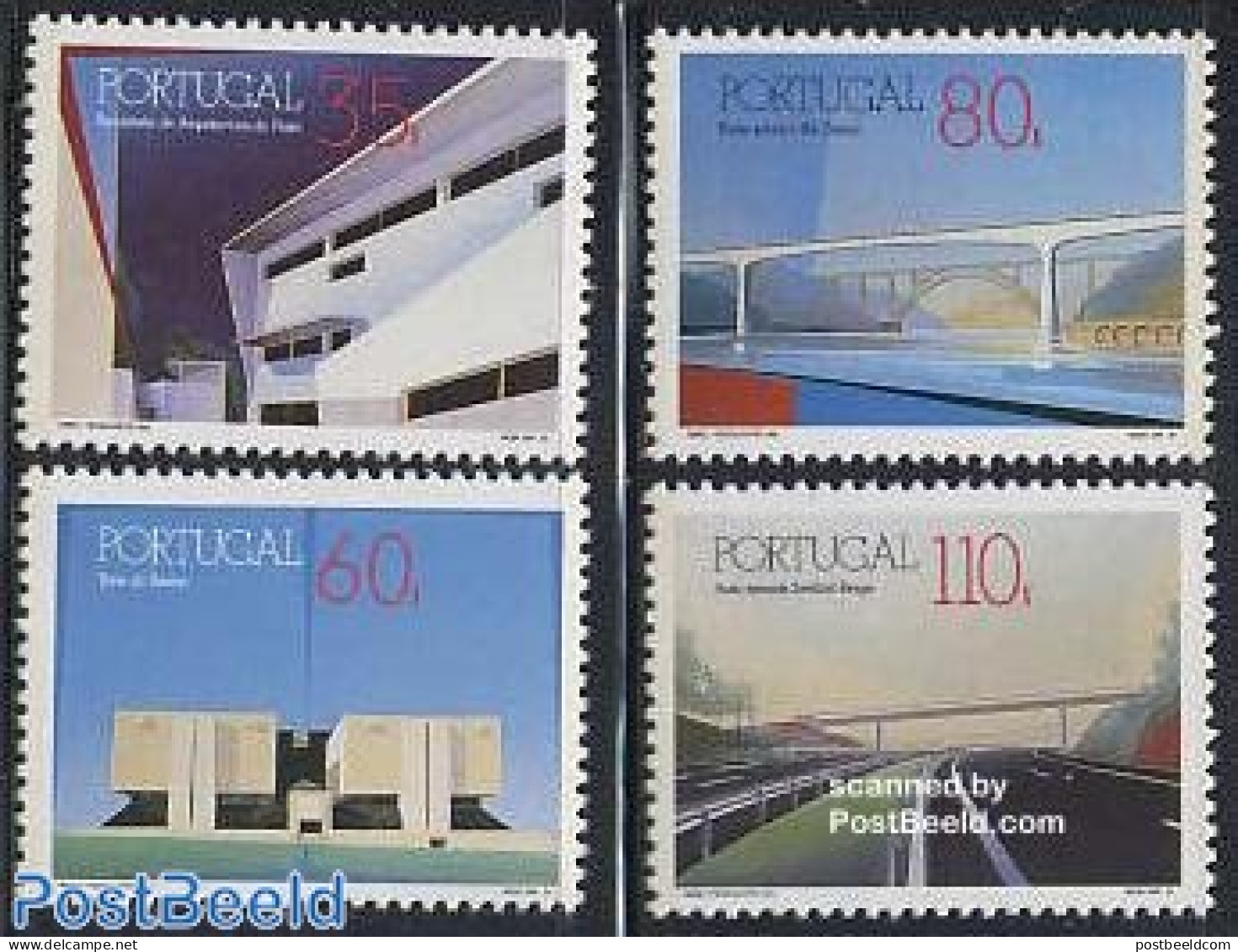 Portugal 1991 Architecture 4v, Mint NH, Art - Bridges And Tunnels - Modern Architecture - Neufs