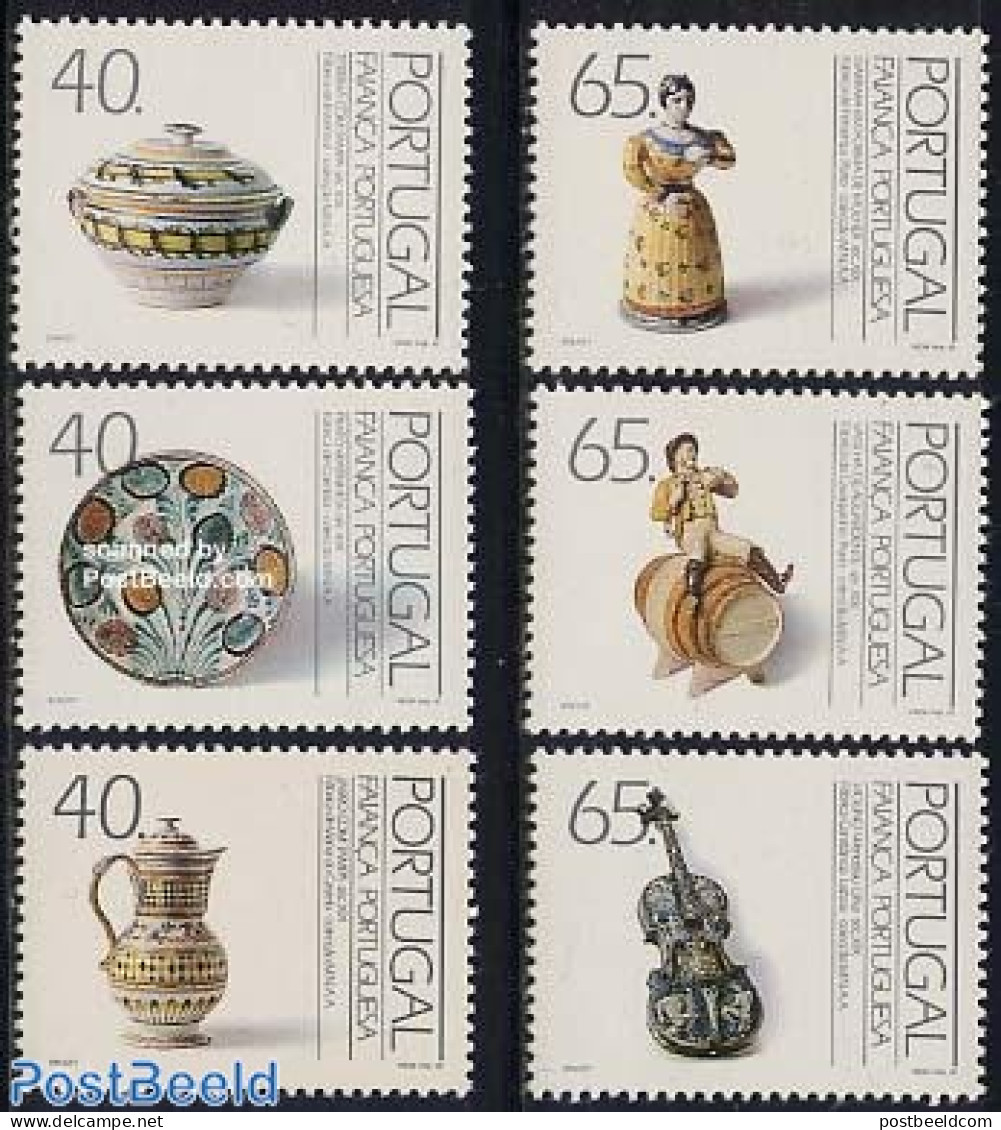 Portugal 1992 Ceramics 6v, Mint NH, Performance Art - Music - Musical Instruments - Art - Art & Antique Objects - Cera.. - Ongebruikt