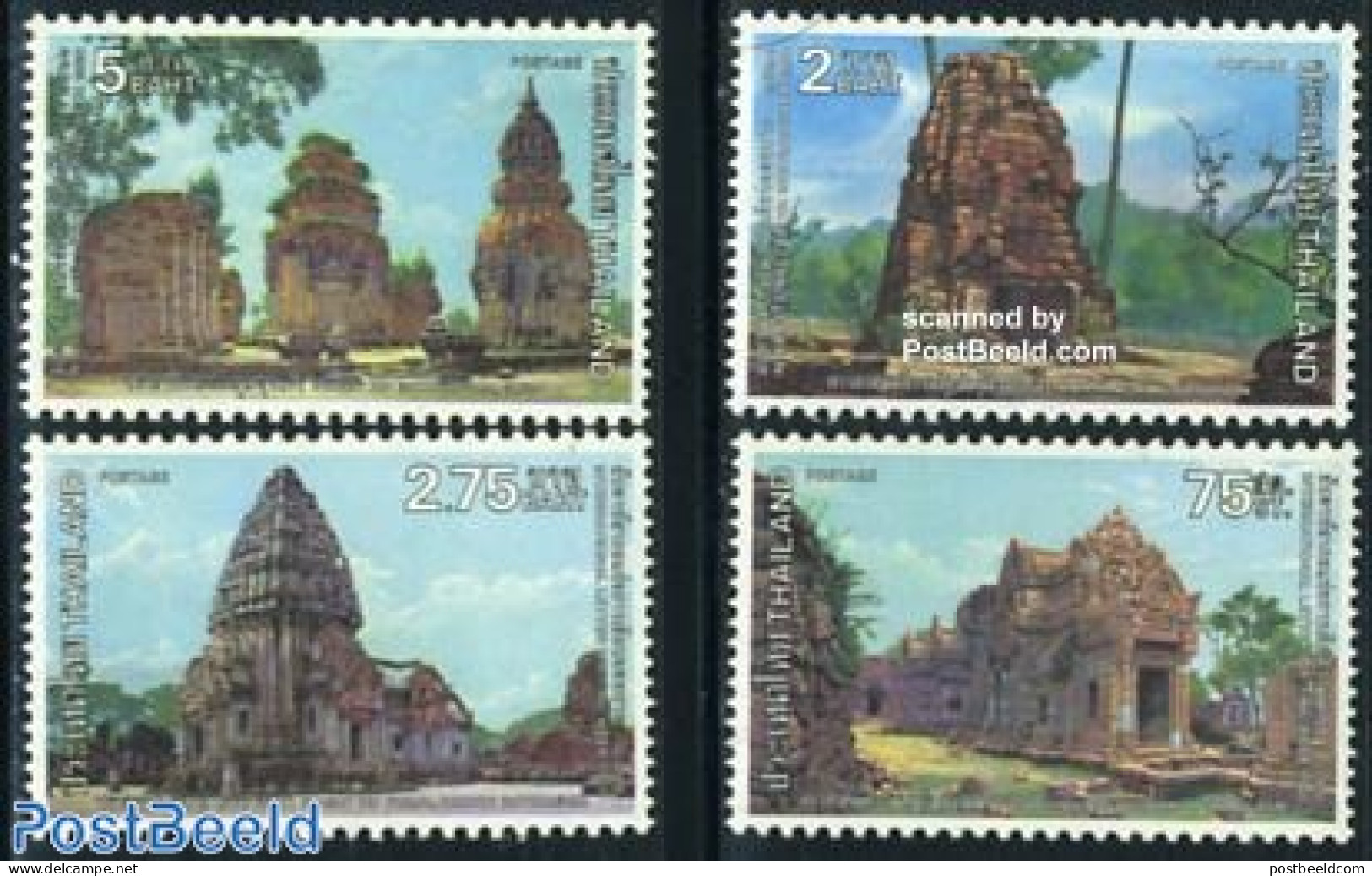 Thailand 1980 International Letter Week 4v, Mint NH, Art - Castles & Fortifications - Châteaux