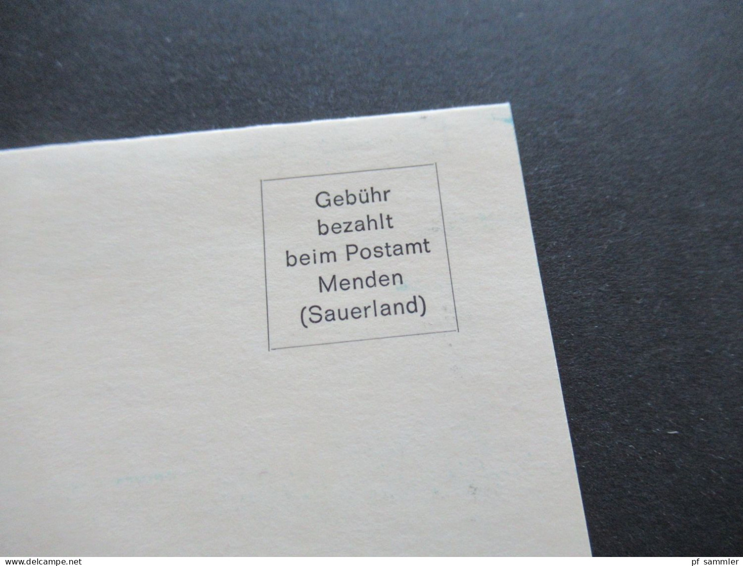 BRD 1966 Portofreiheit Gebühr Bezahlt Beim Postamt Menden (Sauerland) Stadtverwaltung Menden Wahlbenachrichtigung - Covers & Documents