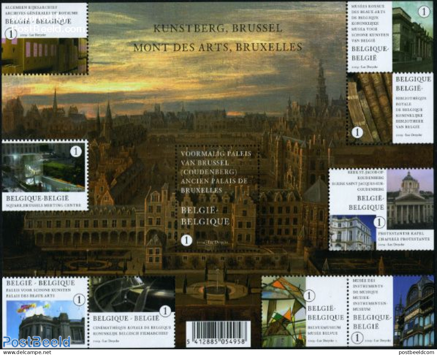 Belgium 2009 Brussels, Mountain Of Art 9v M/s, Mint NH, Art - Museums - Paintings - Unused Stamps