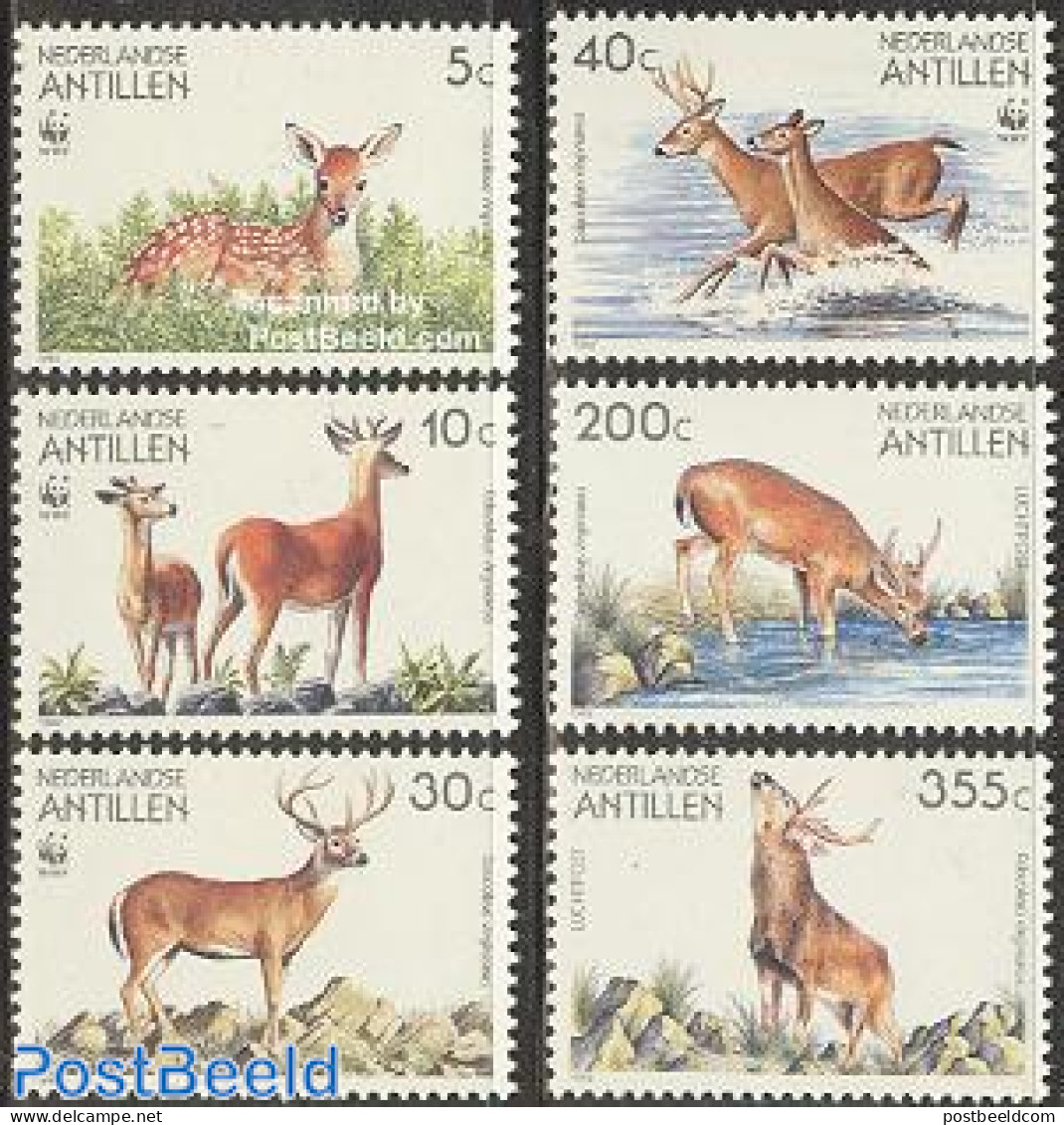 Netherlands Antilles 1992 Animals 6v (4 Of Them WWF), Mint NH, Nature - Animals (others & Mixed) - Deer - World Wildli.. - Autres & Non Classés