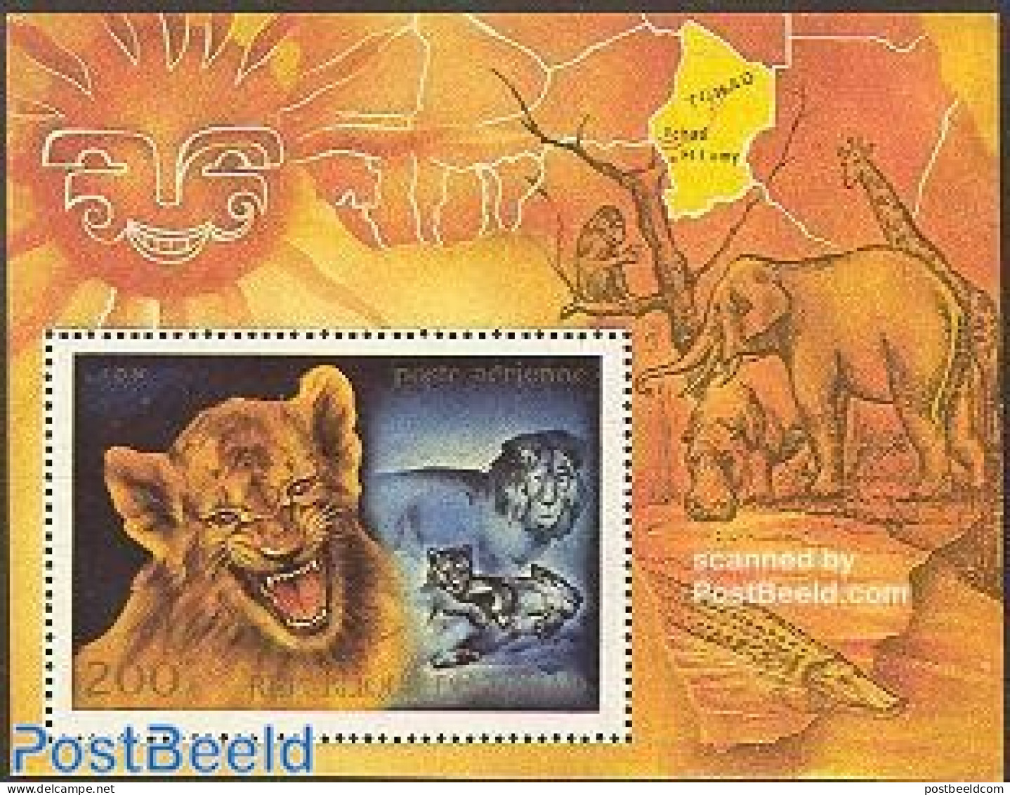 Chad 1972 Lion S/s, Mint NH, Nature - Cat Family - Other & Unclassified