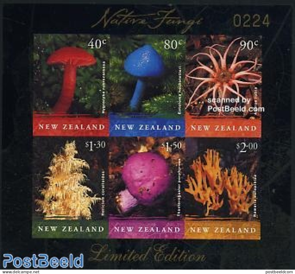 New Zealand 2002 Mushrooms S/s, Limited Edition, Mint NH, Nature - Mushrooms - Unused Stamps