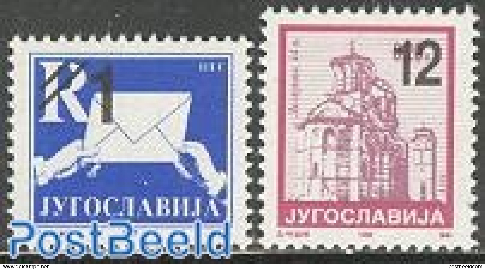 Serbia/Montenegro 2003 Overprints 2v, Mint NH, Religion - Churches, Temples, Mosques, Synagogues - Eglises Et Cathédrales