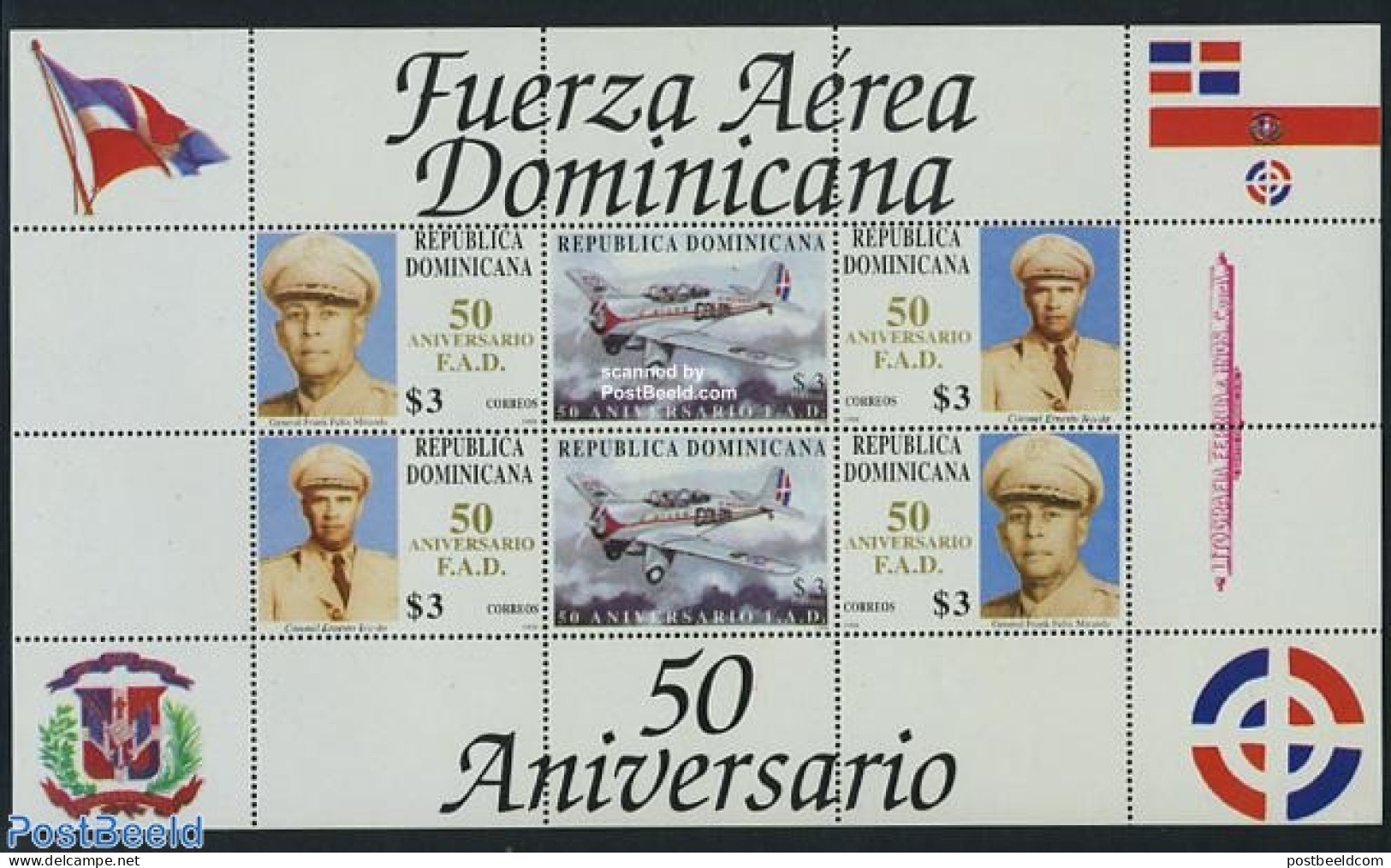 Dominican Republic 1998 Airforce 6v M/s, Mint NH, Transport - Aircraft & Aviation - Avions