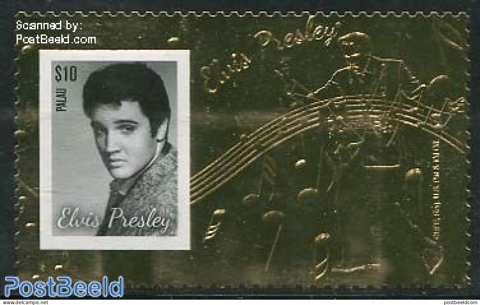 Palau 2013 Elvis Presley 1v, Gold, Mint NH, Performance Art - Elvis Presley - Music - Popular Music - Elvis Presley