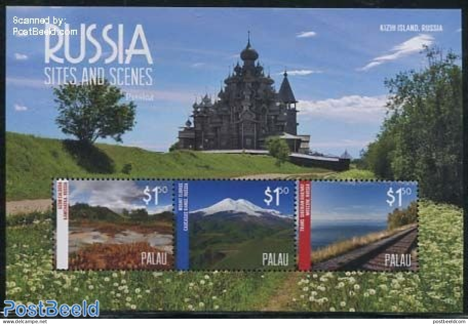 Palau 2014 Russia Sites And Scenes 3v M/s, Mint NH, Sport - Transport - Mountains & Mountain Climbing - Railways - Escalade