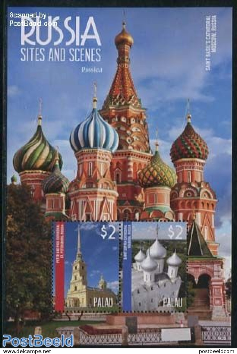 Palau 2014 Russia, Sites And Scenes S/s, Mint NH, Religion - Churches, Temples, Mosques, Synagogues - Churches & Cathedrals