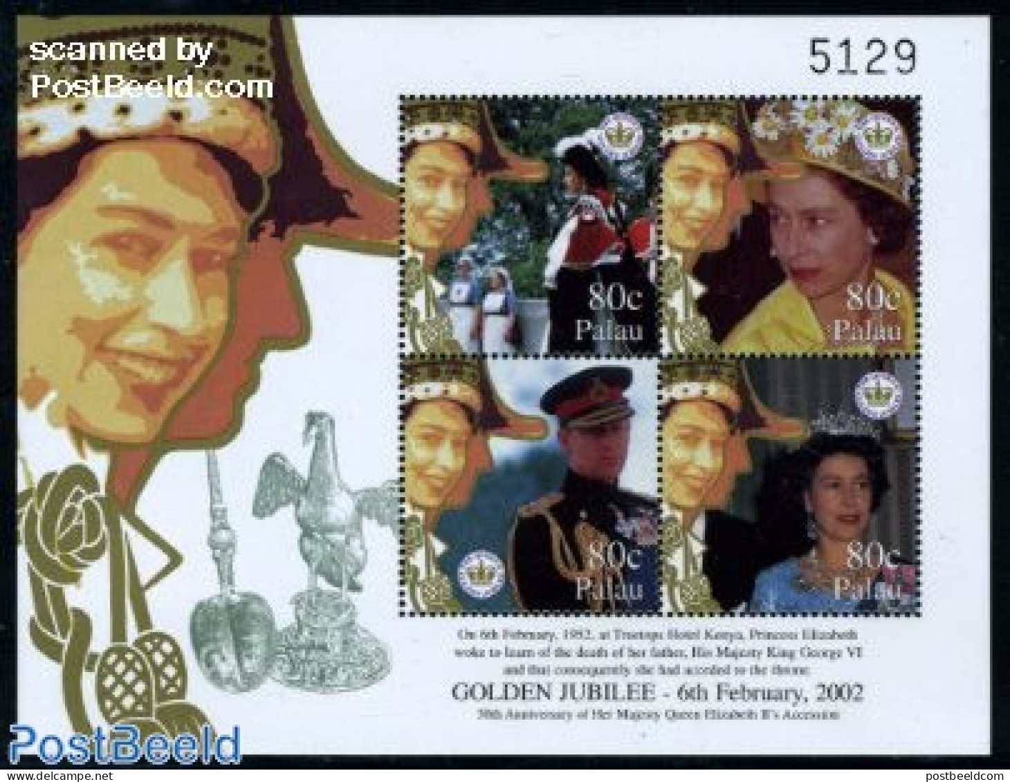 Palau 2002 Golden Jubilee 4v M/s, Mint NH - Autres & Non Classés