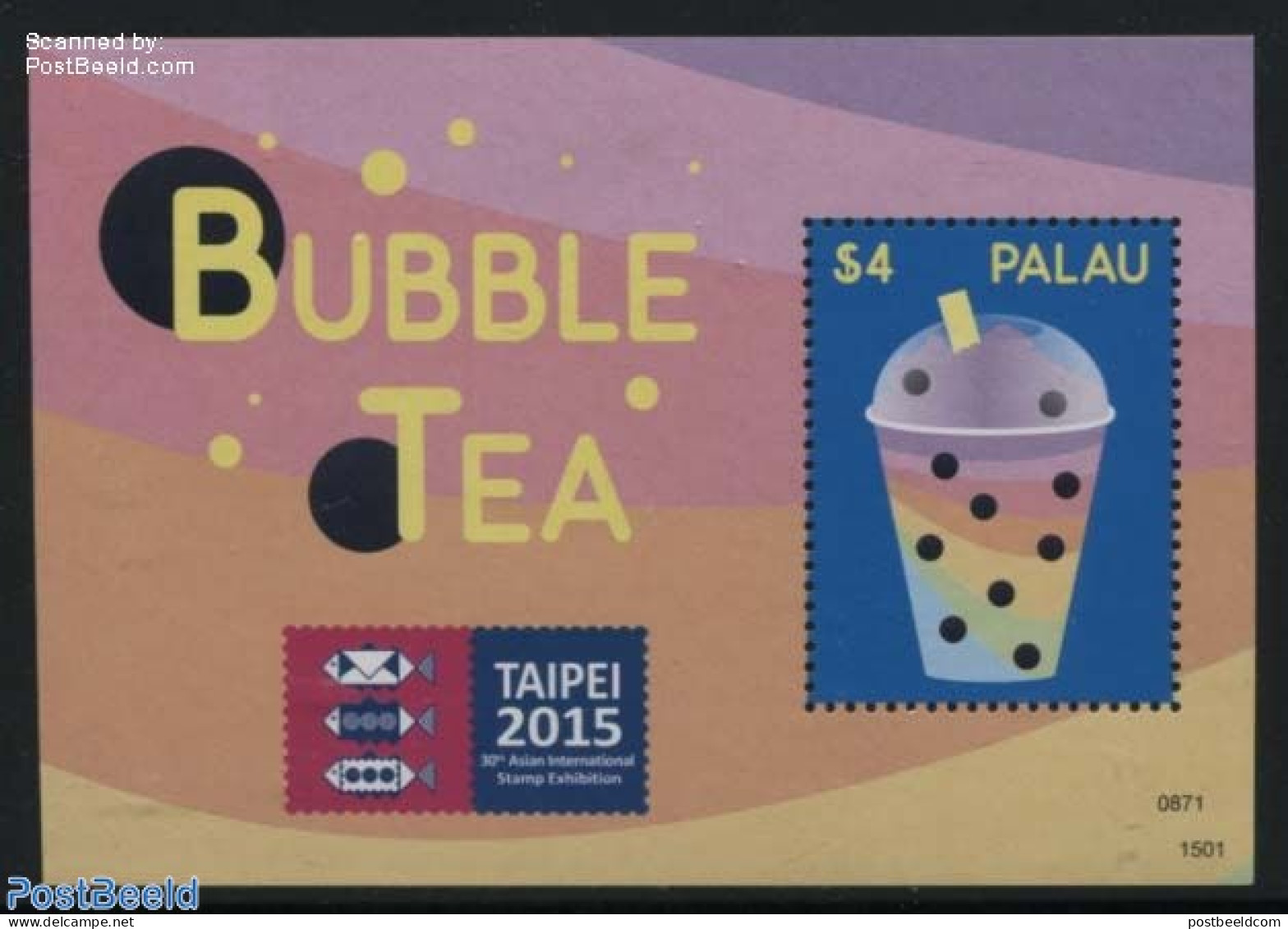 Palau 2015 Bubble Tea, Taipei 2015 S/s, Mint NH, Health - Food & Drink - Philately - Alimentation