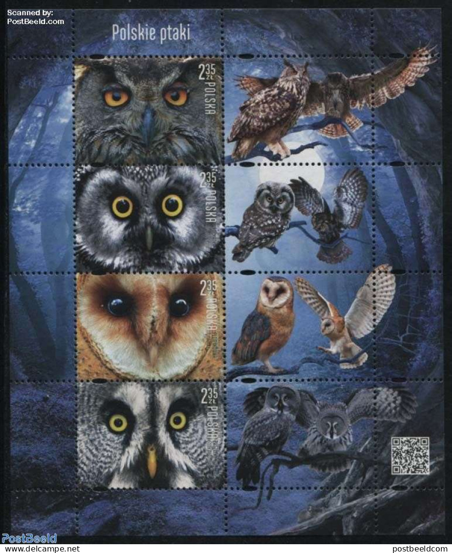 Poland 2015 Owls S/s, Mint NH, Nature - Birds - Birds Of Prey - Owls - Neufs