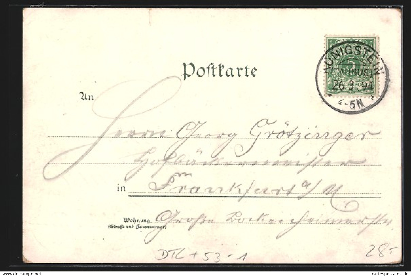 Vorläufer-Lithographie Königstein I. T., 1894, Krieger-Denkmal, Ruine Und Hainbad  - Koenigstein