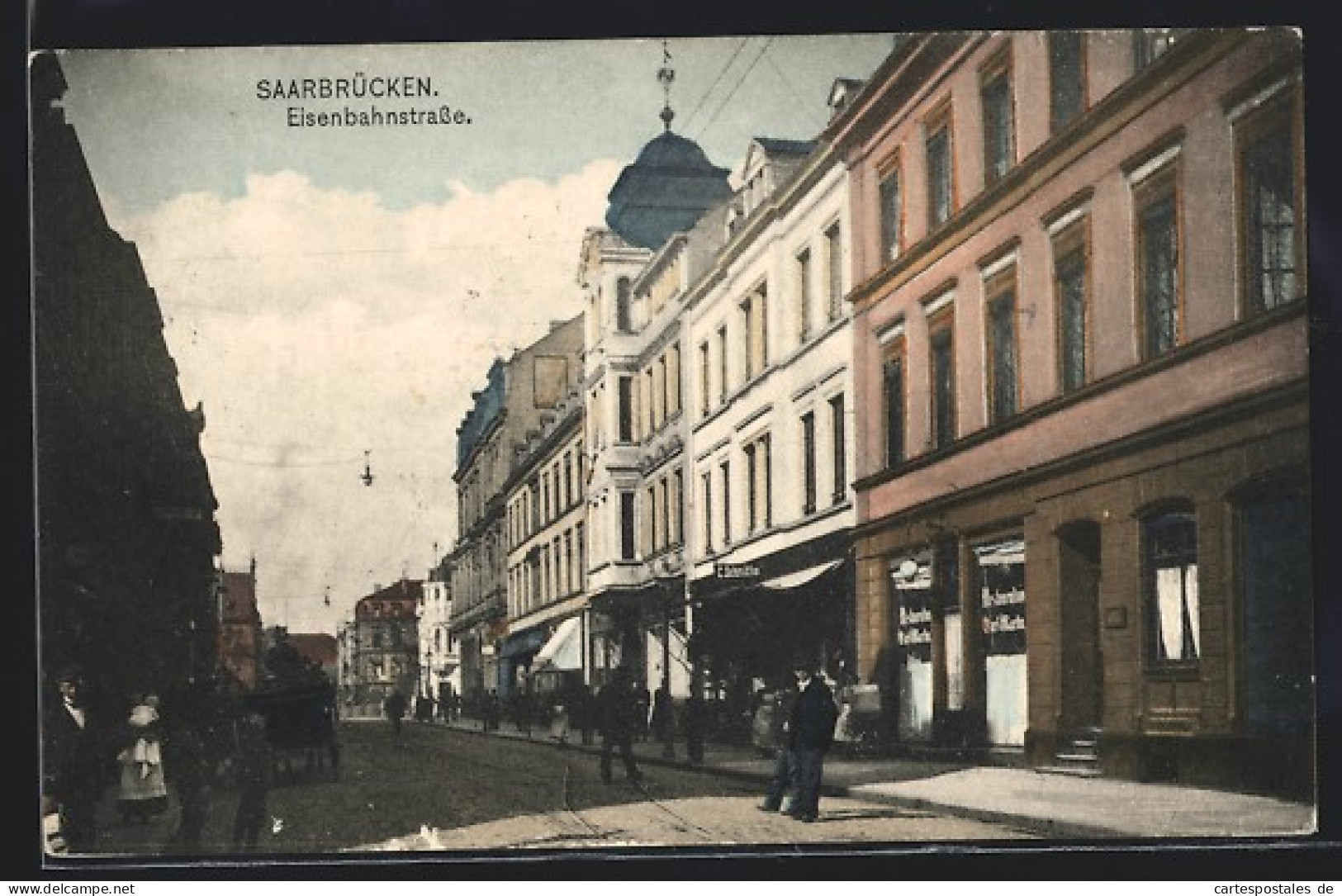 AK Saarbrücken, Blick In Die Eisenbahnstrasse  - Saarbrücken