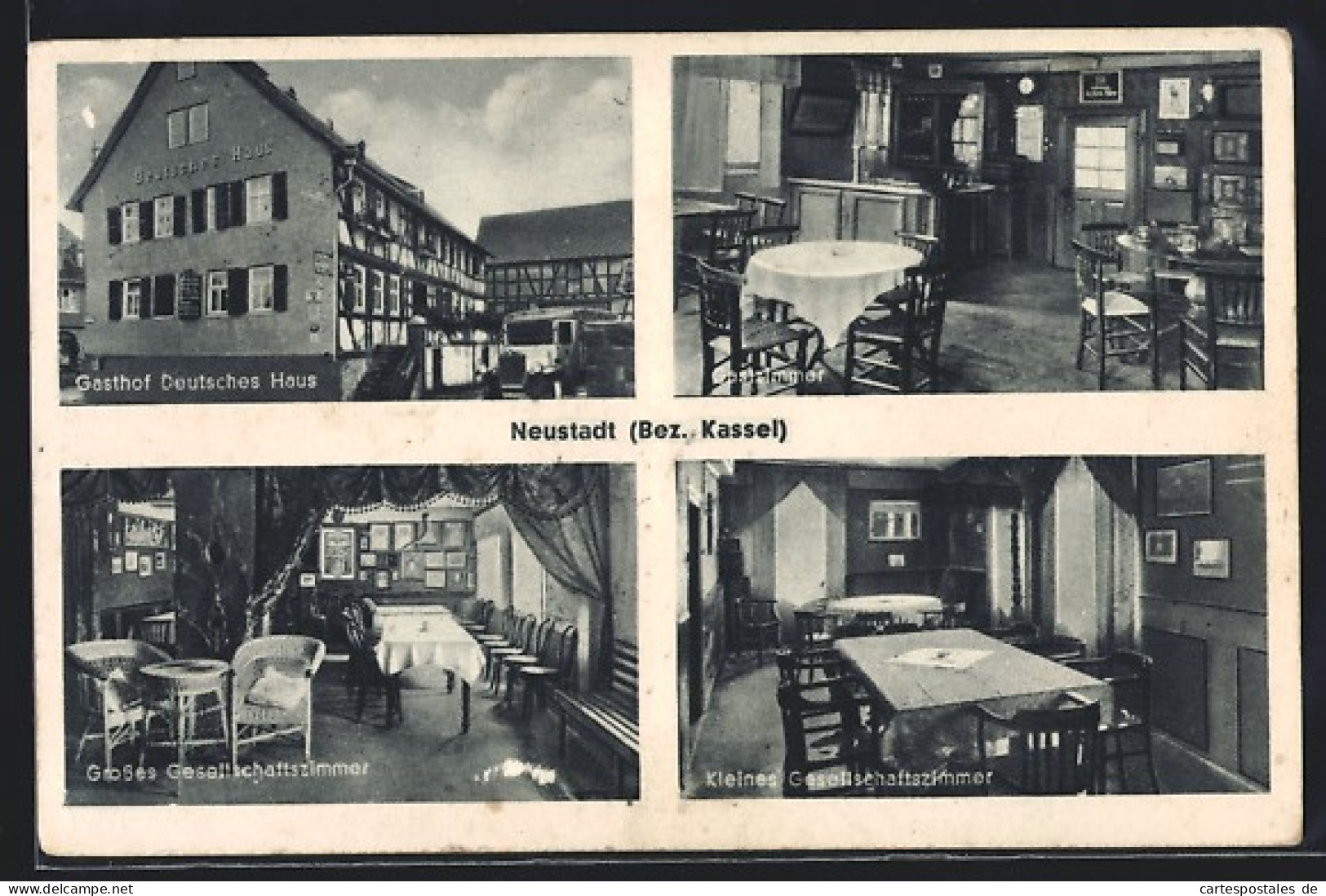 AK Neustadt B. Kassel, Gasthof Deutsches Haus, Gesellschaftszimmer  - Kassel