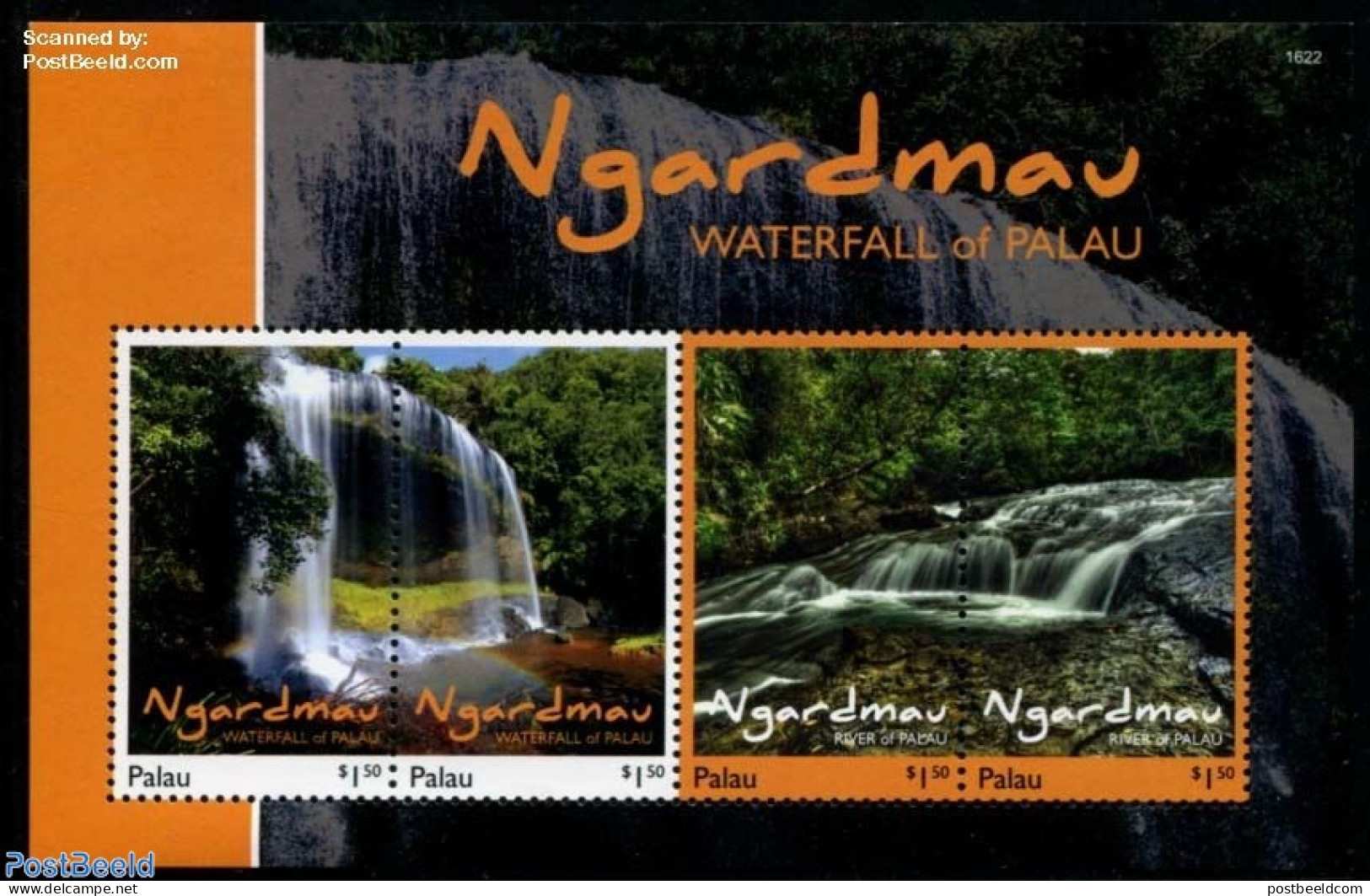 Palau 2016 Ngardmau Waterfall 4v M/s, Mint NH, Nature - Water, Dams & Falls - Other & Unclassified