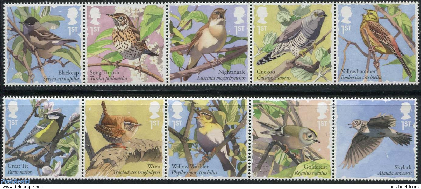 Great Britain 2017 Songbirds 10v (2x [::::]), Mint NH, Nature - Birds - Unused Stamps