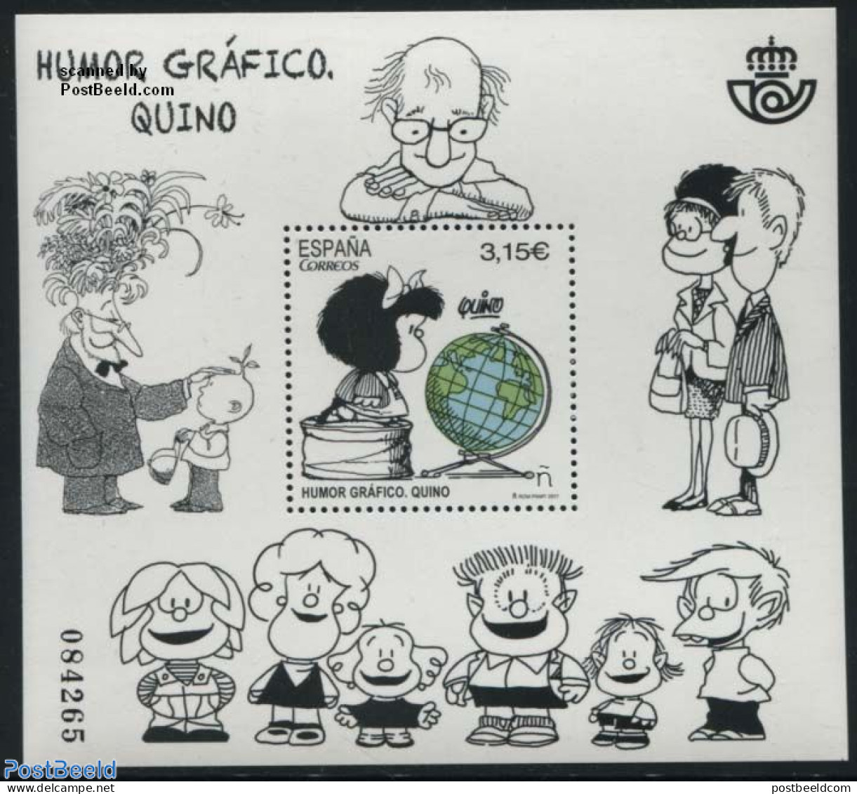 Spain 2017 Comics, Quino S/s, Mint NH, Various - Globes - Art - Comics (except Disney) - Ongebruikt