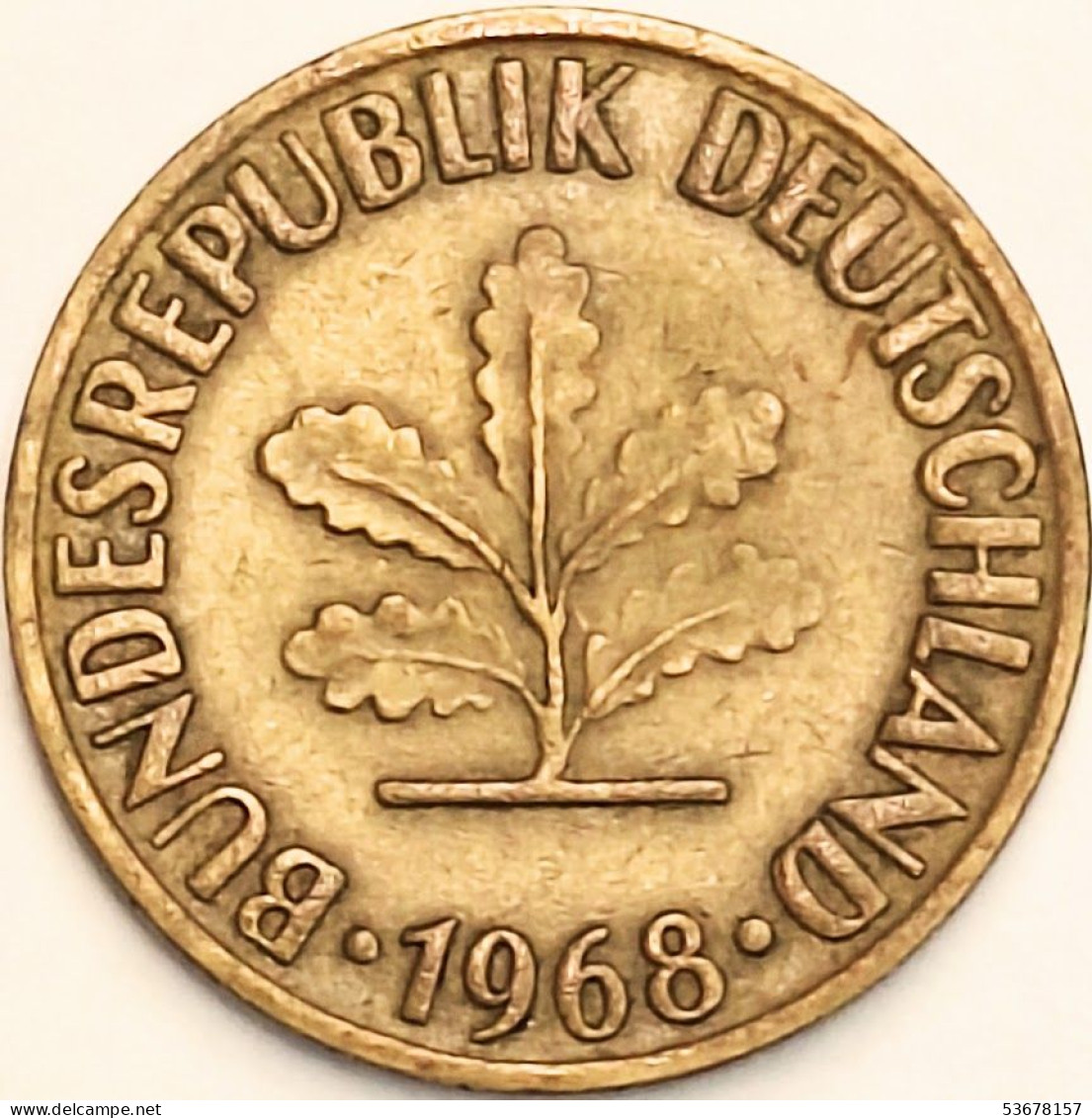 Germany Federal Republic - 10 Pfennig 1968 D, KM# 108 (#4632) - 10 Pfennig