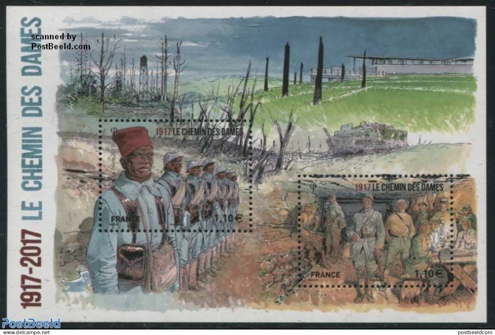 France 2017 Chemin Des Dames S/s, Mint NH, History - World War I - Unused Stamps