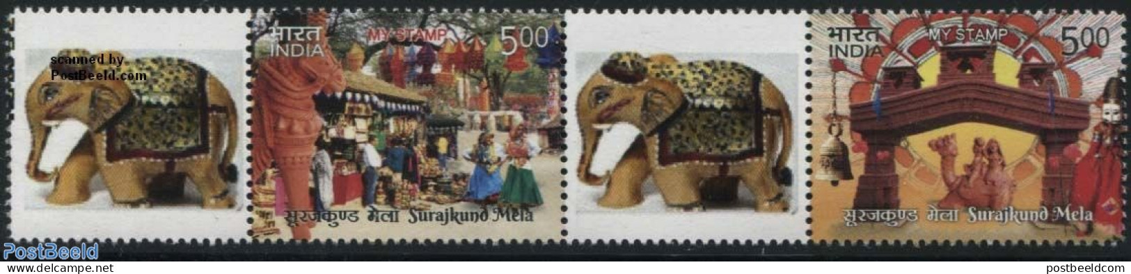 India 2017 My Stamp, Surajkund Mela 2v + Personal Tabs [T:T:], Mint NH, Art - Handicrafts - Unused Stamps