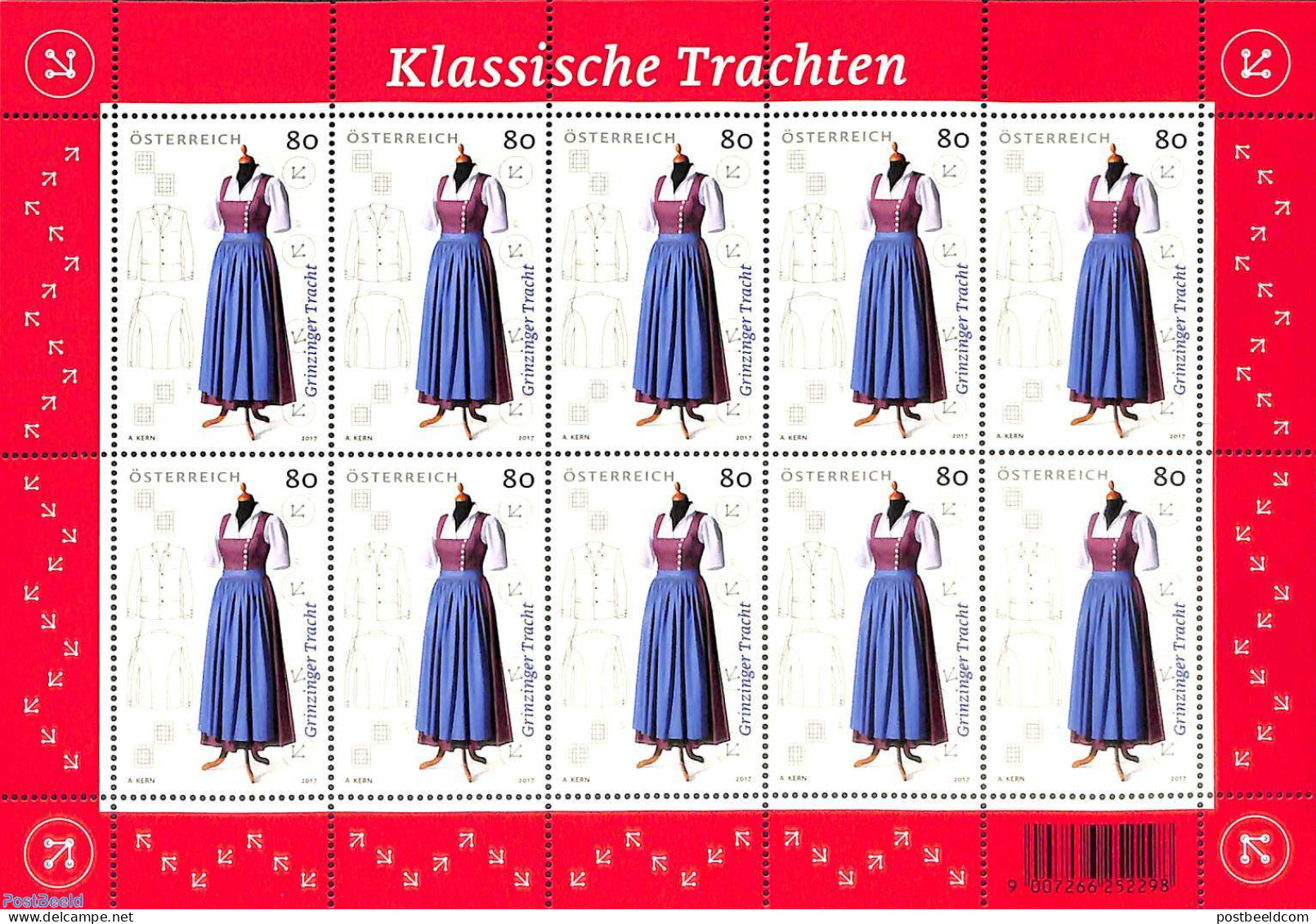 Austria 2017 Grinzinger Costume M/s, Mint NH, Various - Costumes - Art - Fashion - Unused Stamps