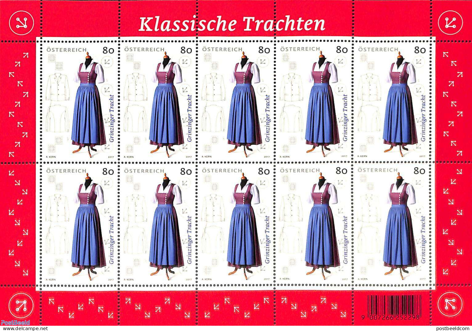 Austria 2017 Grinzinger Costume M/s, Mint NH, Various - Costumes - Art - Fashion - Ungebraucht