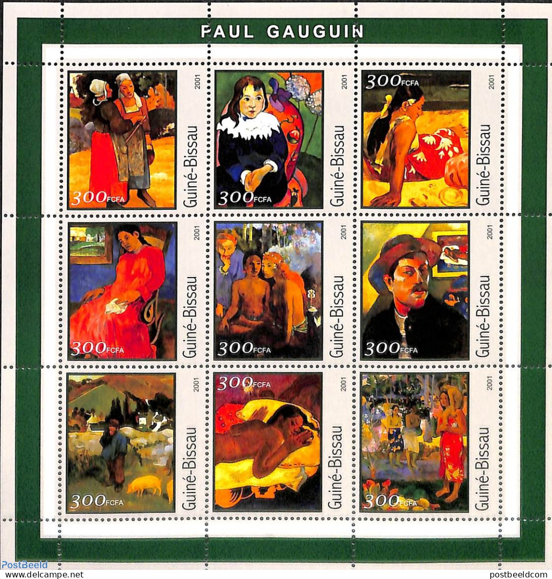 Guinea Bissau 2001 Paul Gauguin 9v M/s, Mint NH, Art - Modern Art (1850-present) - Paul Gauguin - Guinée-Bissau