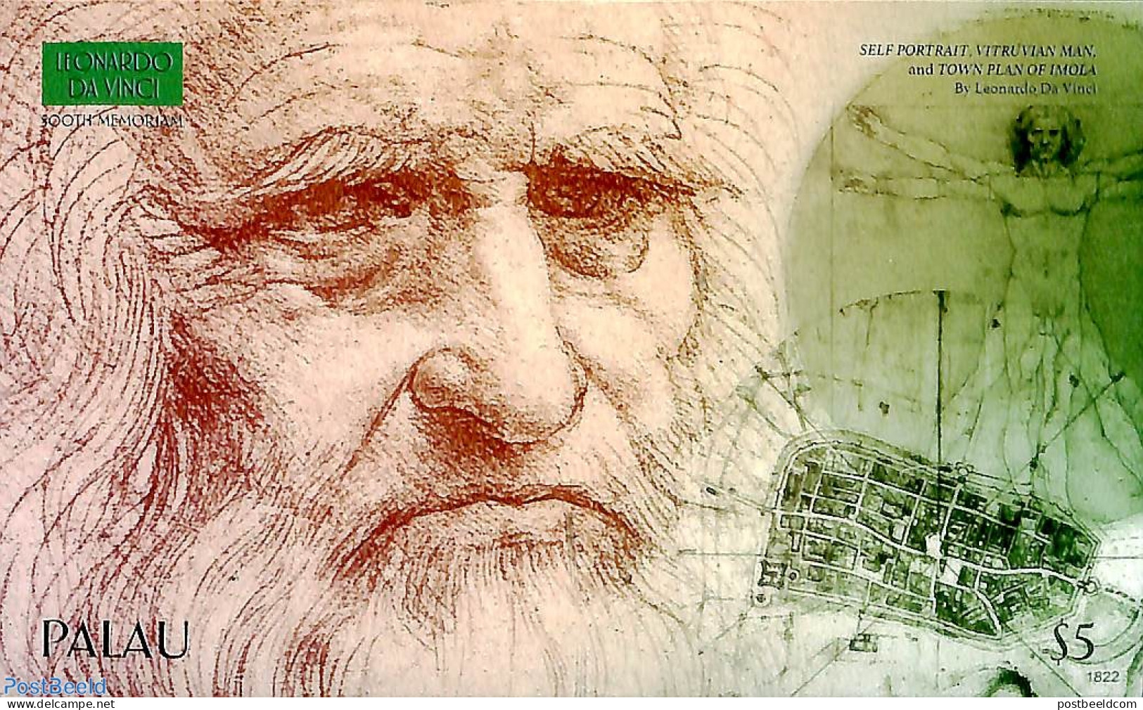 Palau 2018 Leonardo Da Vinci S/s, Mint NH, Various - Maps - Art - Leonardo Da Vinci - Géographie