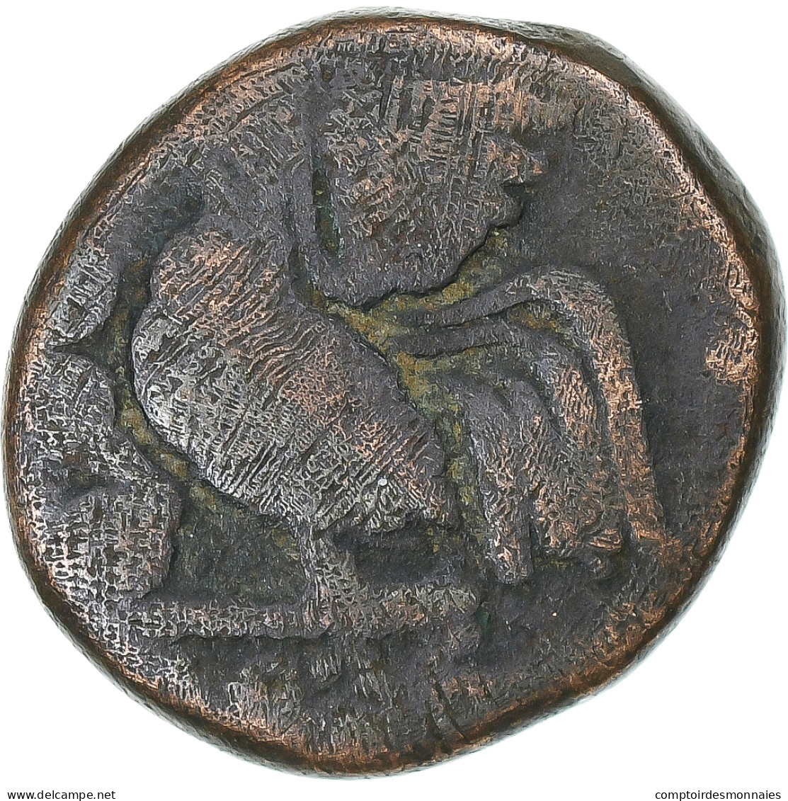 Inde Française , Doudou, (1836), Pondichéry, Coq, Bronze, TB - Sonstige & Ohne Zuordnung