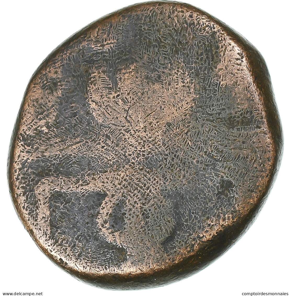 Inde Française , Doudou, (1836), Pondichéry, Coq, Bronze, TB - Other & Unclassified