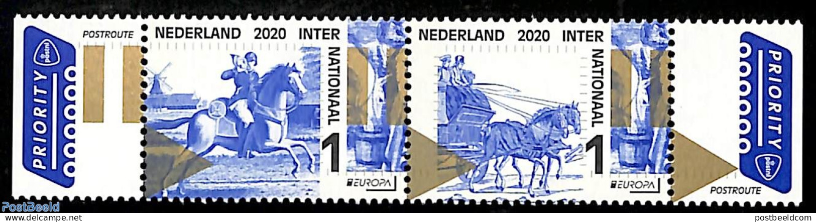 Netherlands 2020 Europa, Old Postal Roads 2v [:], Mint NH, History - Nature - Transport - Various - Europa (cept) - Ho.. - Ungebraucht