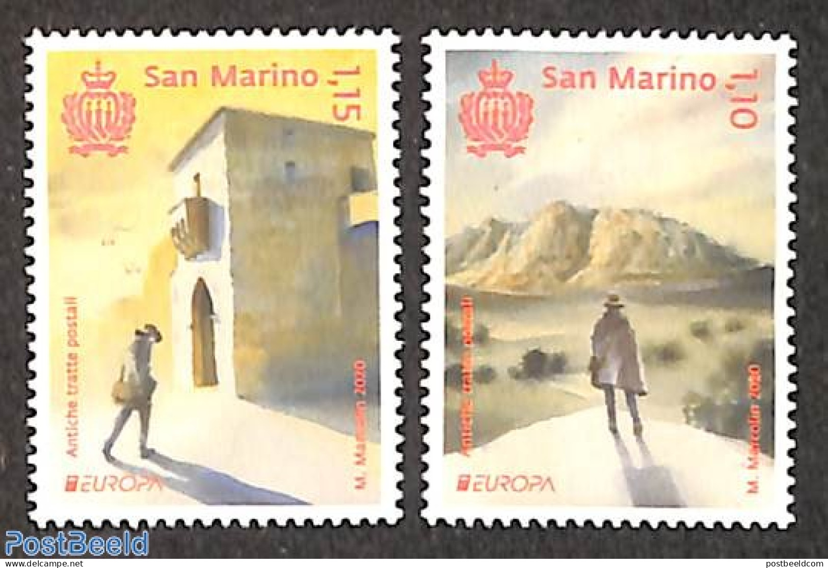 San Marino 2020 Europa, Old Postal Roads 2v, Mint NH, History - Europa (cept) - Post - Ungebraucht