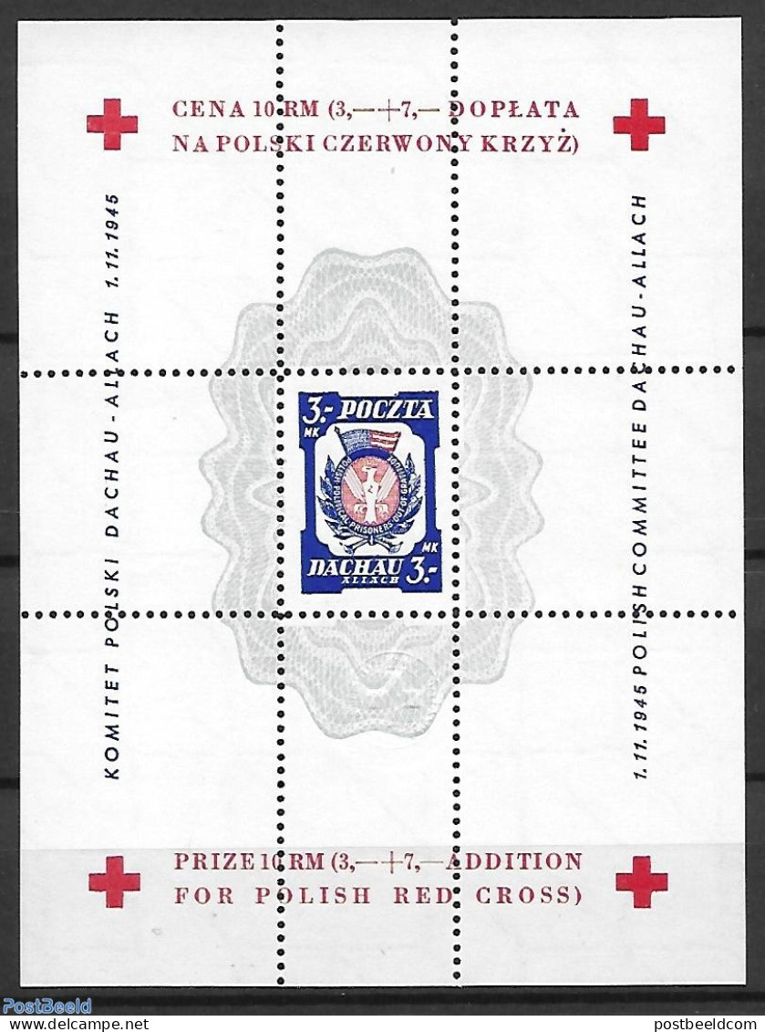 Poland 1945 Special Sheet , Mint NH, Health - History - Red Cross - World War II - Neufs