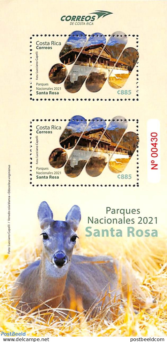 Costa Rica 2021 Santa Rosa National Park S/s, Mint NH, Nature - Animals (others & Mixed) - National Parks - Naturaleza