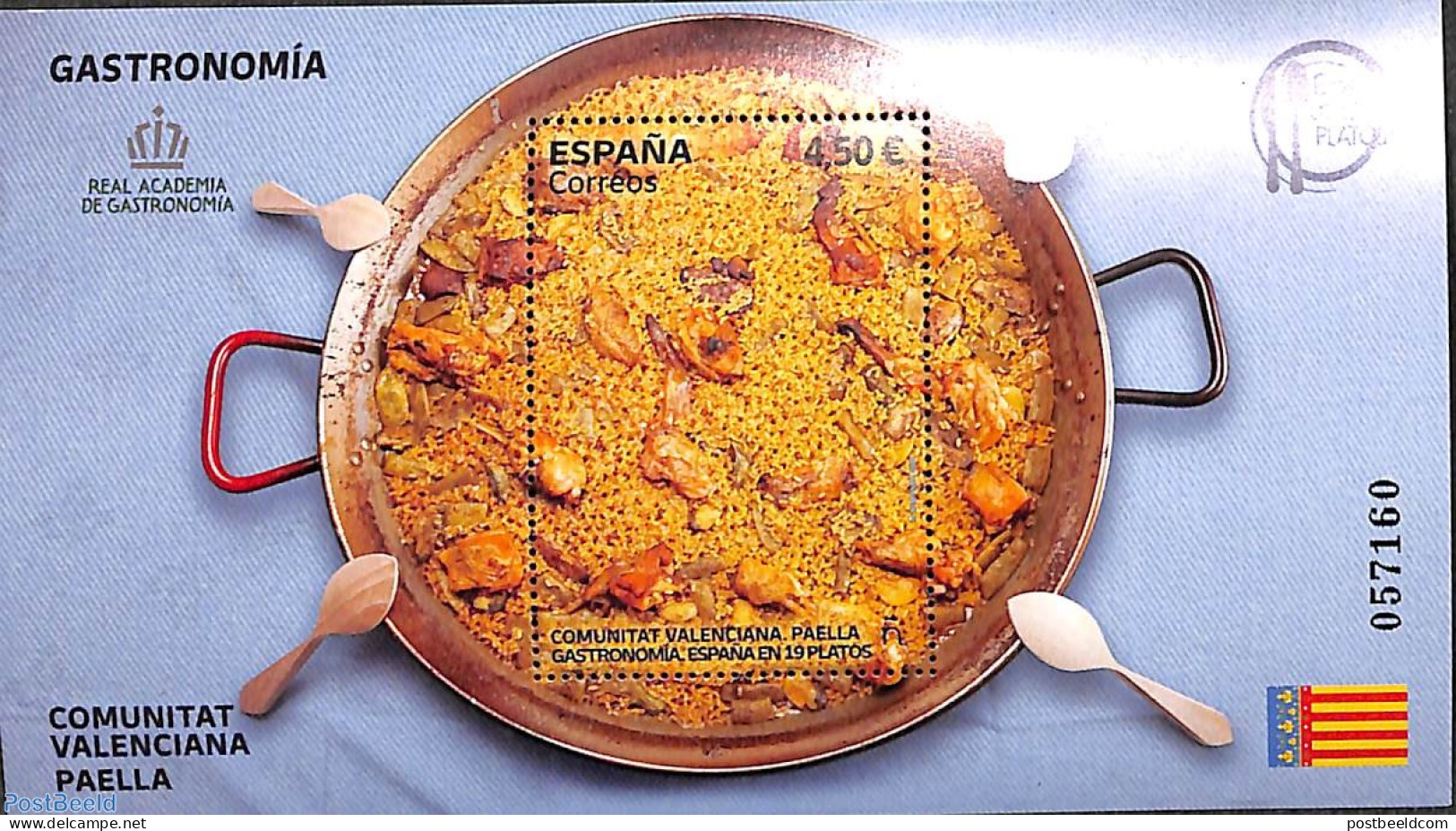 Spain 2022 Gastronomy, Paella Valenciana S/s, Mint NH, Health - Food & Drink - Unused Stamps