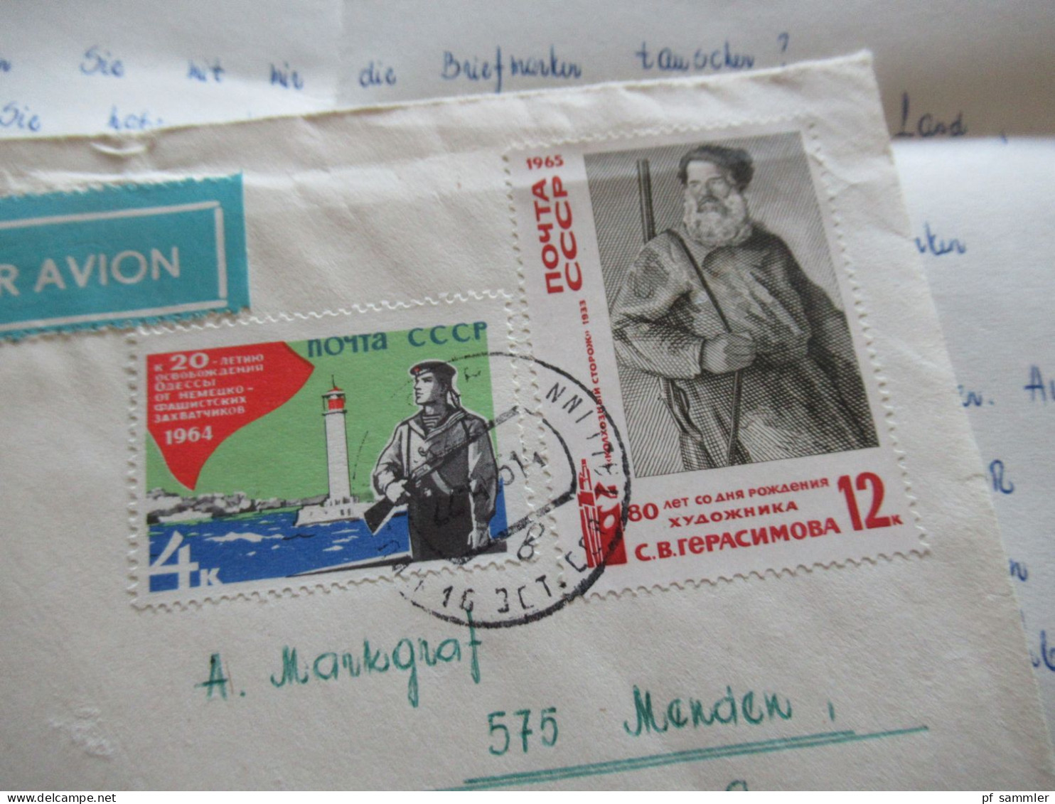 Russland UdSSR / Estland 1966 Par Avion Luftpost Poste Restante - Menden Sauerland / Umschlag Mit Inhalt Und Briefmarke - Ukraine