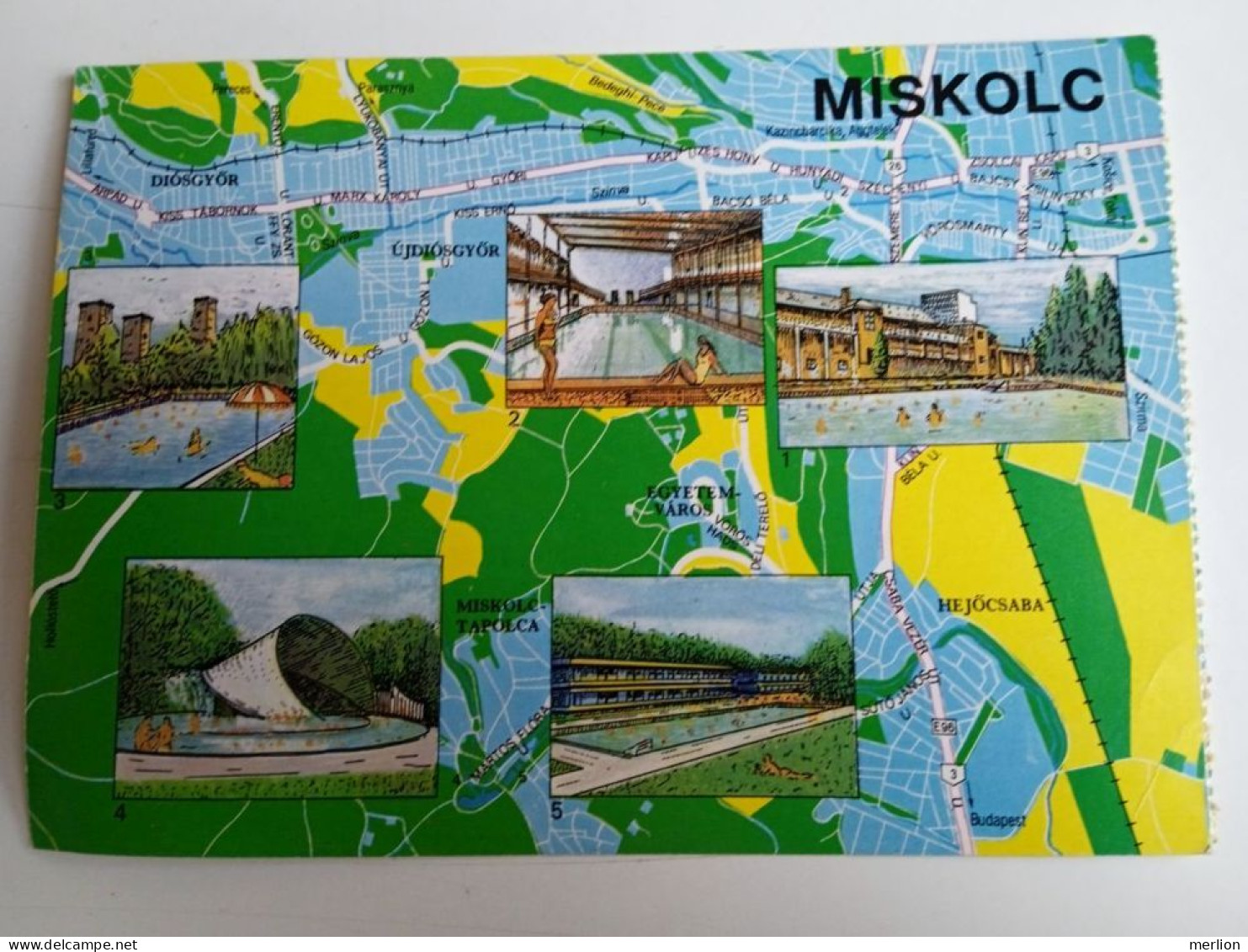 D202895   AK  CPM  Map Karte Landkarte Carte - Hungary MISKOLC   1979  Spa Bath Bain - Landkaarten