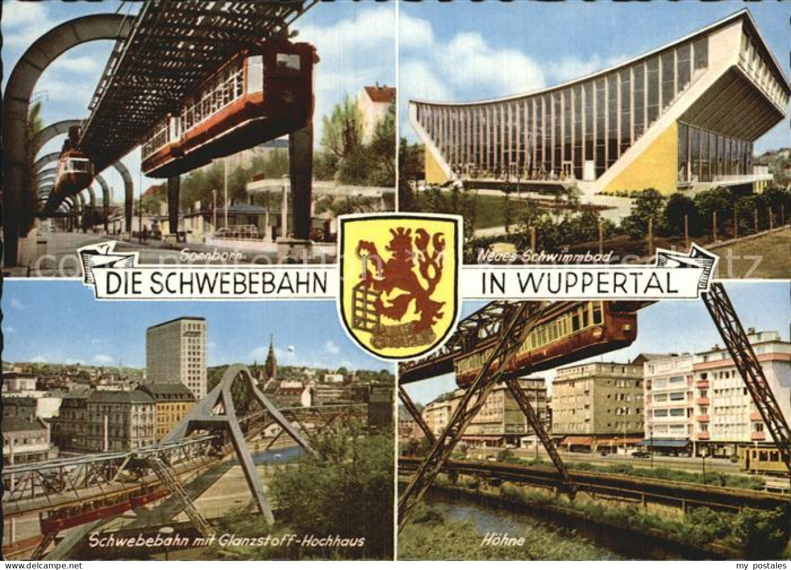 72597154 Wuppertal Schwebebahn Sonnborn Neues Schwimmbad Glanzstoff Hochhaus Hoe - Wuppertal