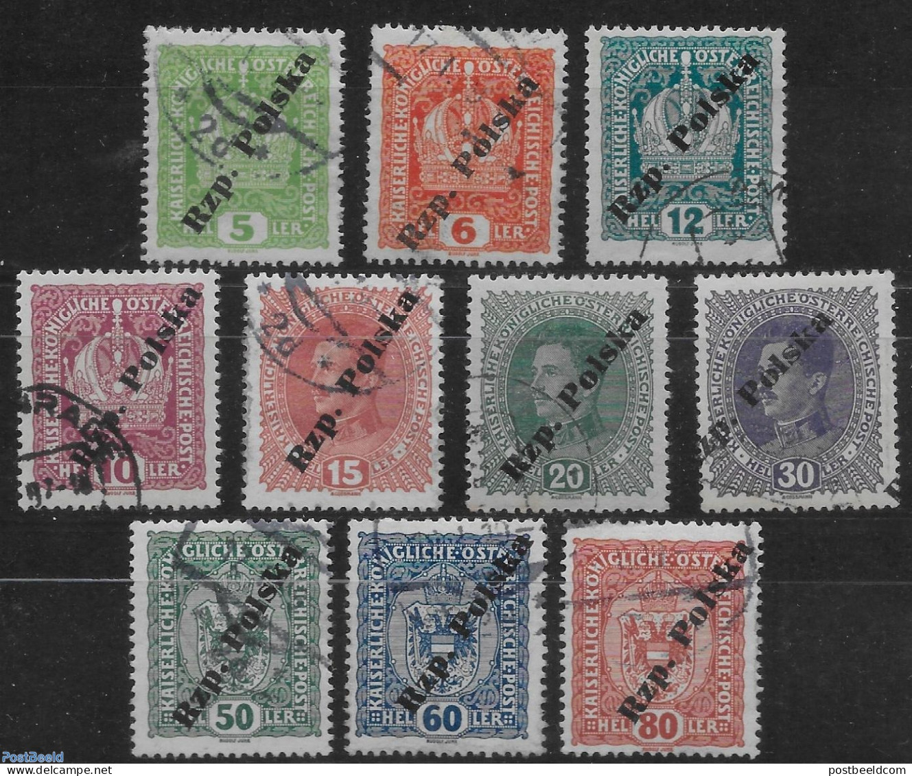 Poland 1918 Tarnow IIIa Overprint 10v., Used Or CTO - Used Stamps