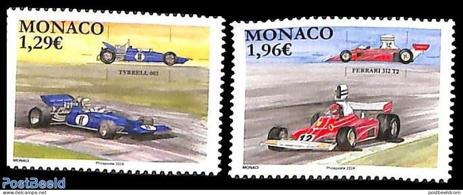 Monaco 2024 Legendary Racing Cars 2v, Mint NH, Sport - Transport - Autosports - Automobiles - Ongebruikt