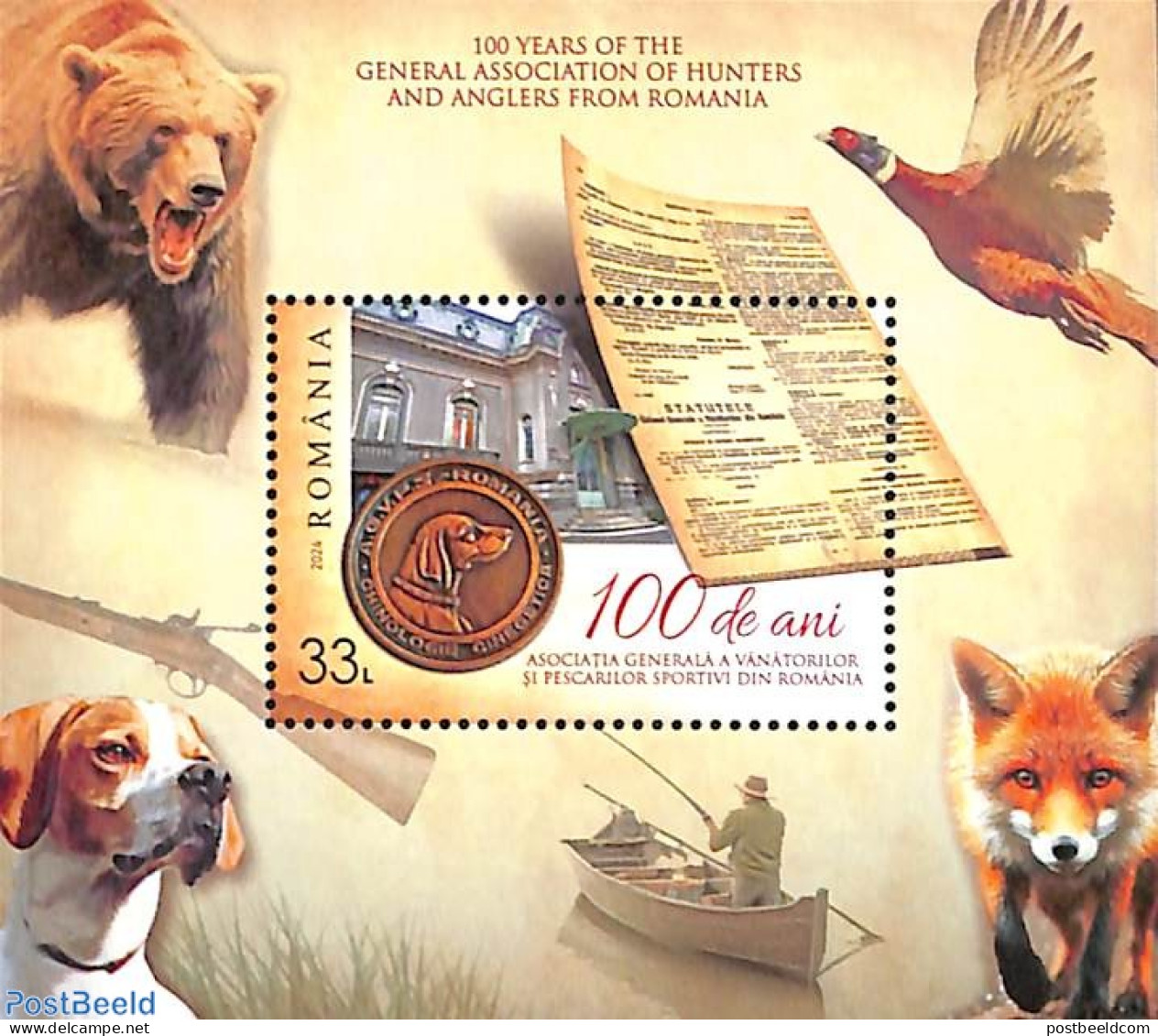 Romania 2024 Hunting Ass. S/s, Mint NH, Nature - Dogs - Hunting - Neufs