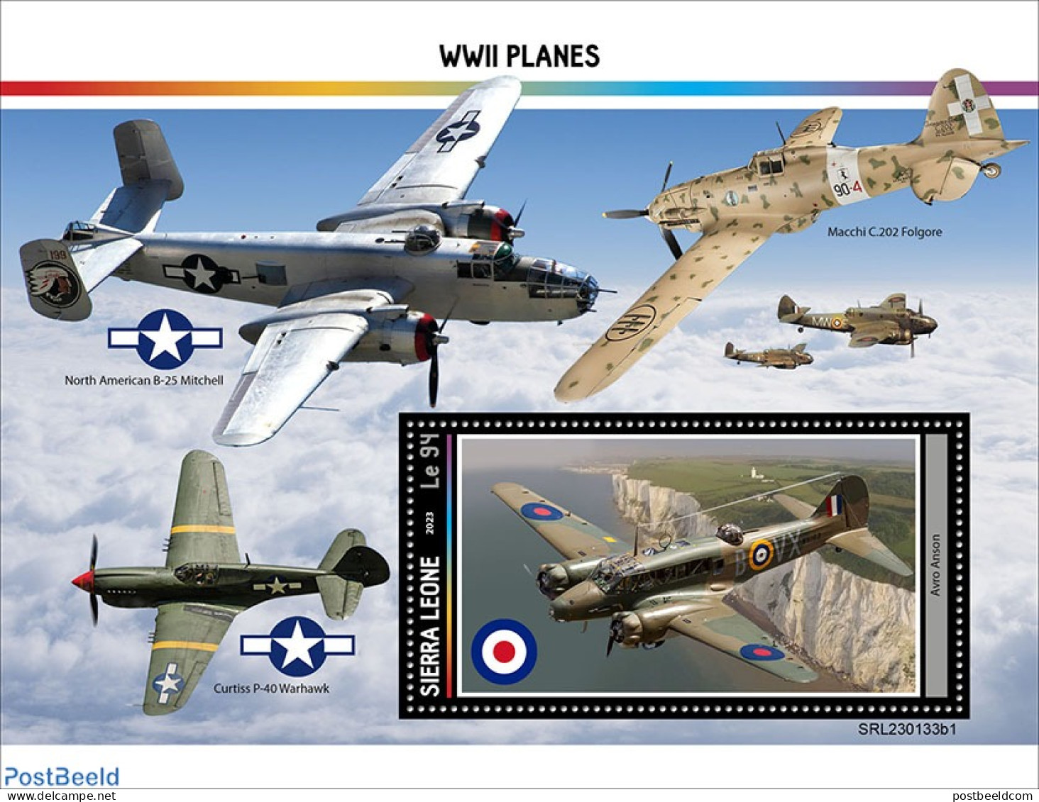 Sierra Leone 2023 WW2 Planes, Mint NH, History - Transport - World War II - Aircraft & Aviation - WW2 (II Guerra Mundial)