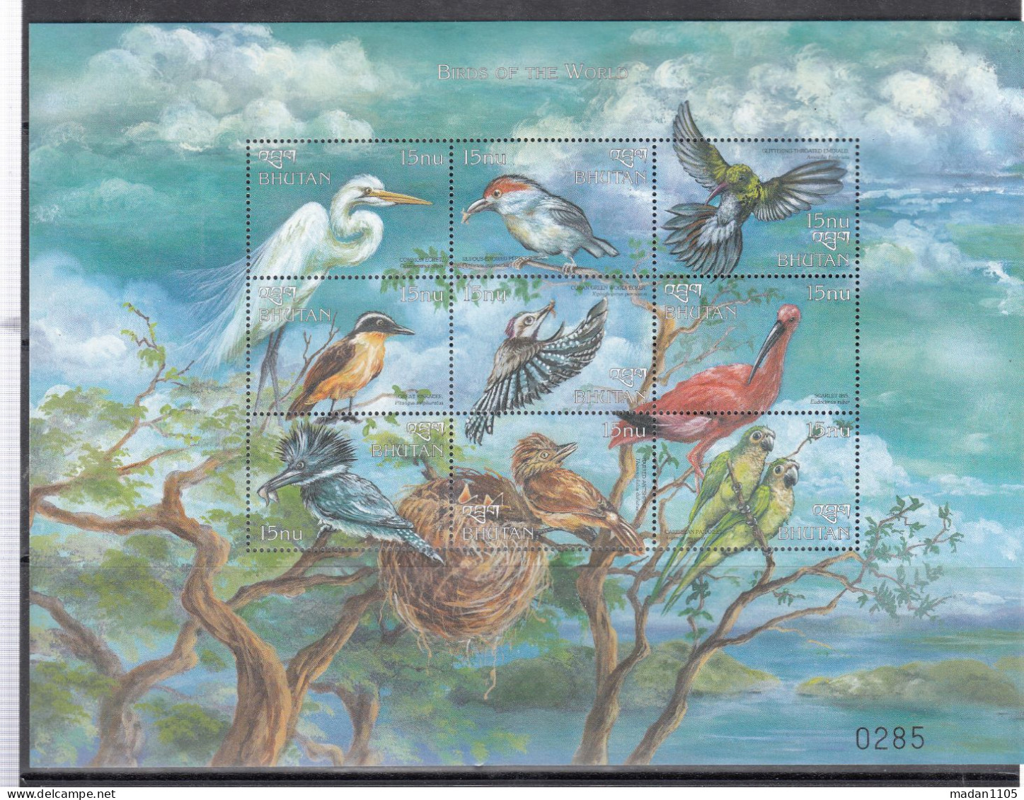 BHUTAN, 1999, Birds From Around The World, Sheetlet, 1 V, MNH, (**) - Bhutan