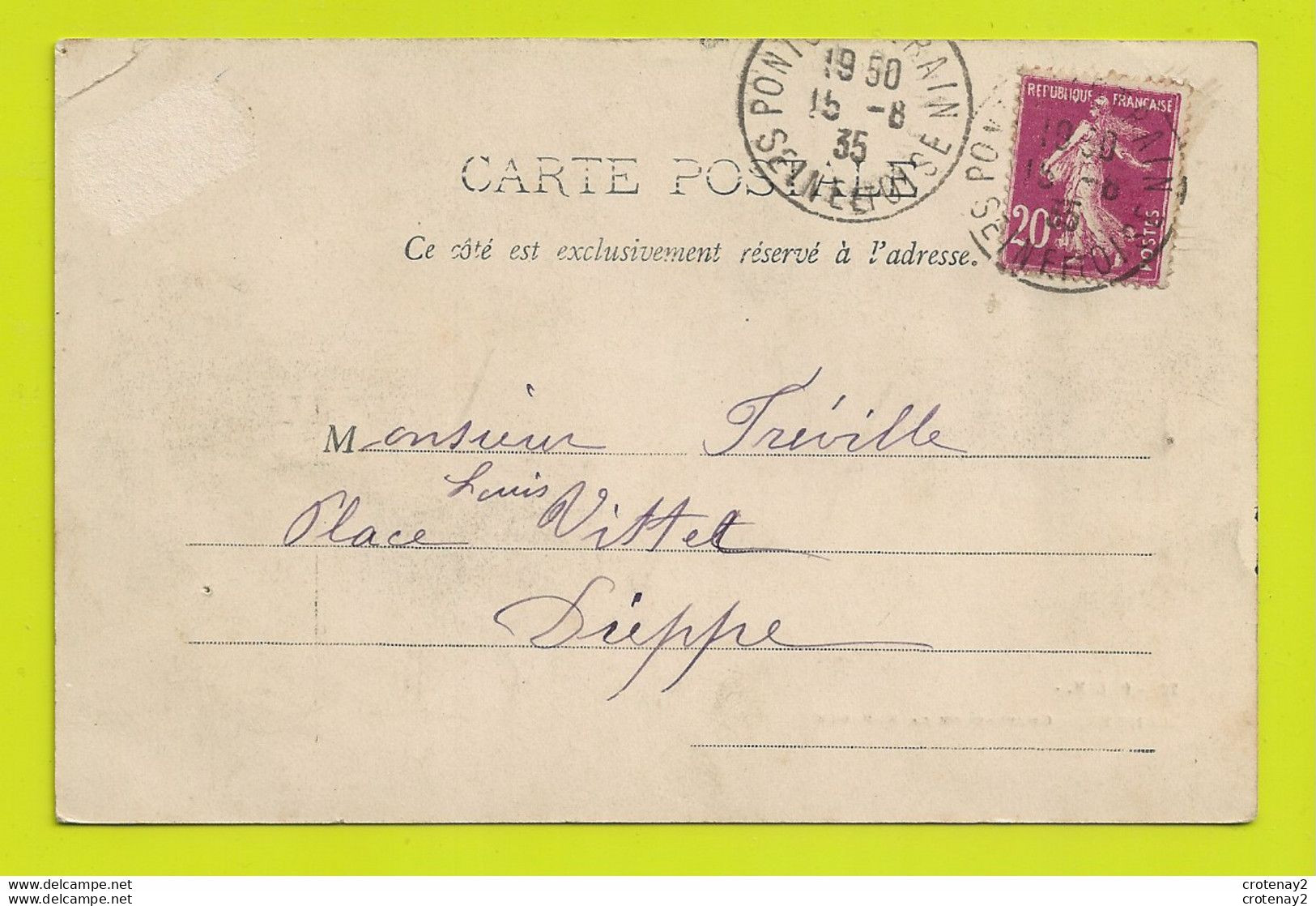 06 CANNES N°22 PLM Château De LA NAPOULE Vers Mandelieu VOIR DOS Non Séparé Avant 1904 Mais Postée En 1935 - Cannes