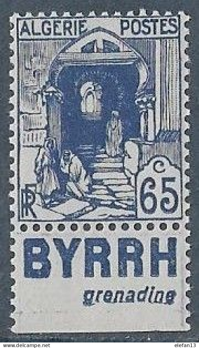 ALGERIE N°137a ** Avec  Pub BYRRH Grenadine Neuf Sans Charnière MNH Luxe - Unused Stamps