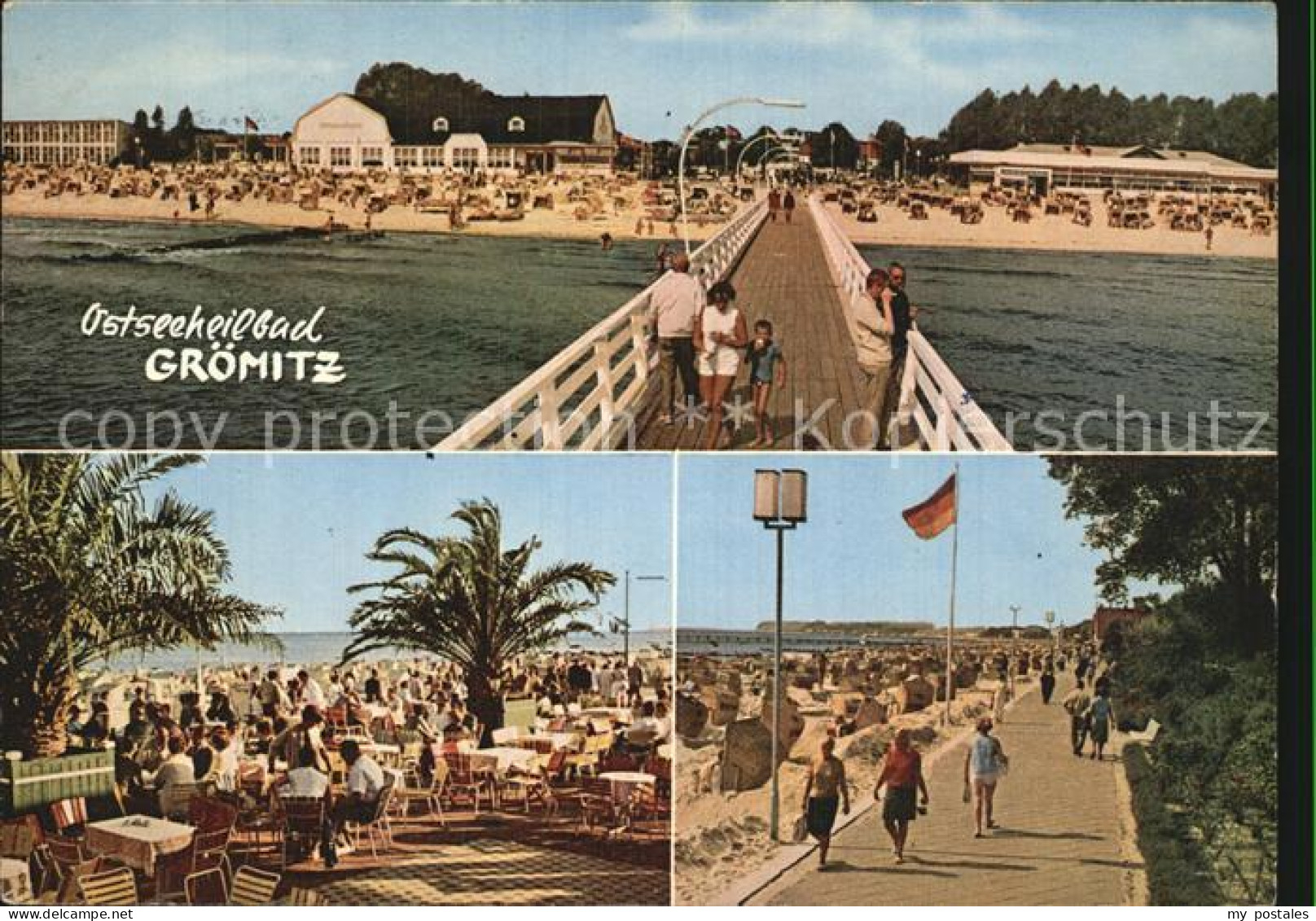 72596553 Groemitz Ostseebad Strand Seebruecke Promenade Restaurant Groemitz Osts - Groemitz